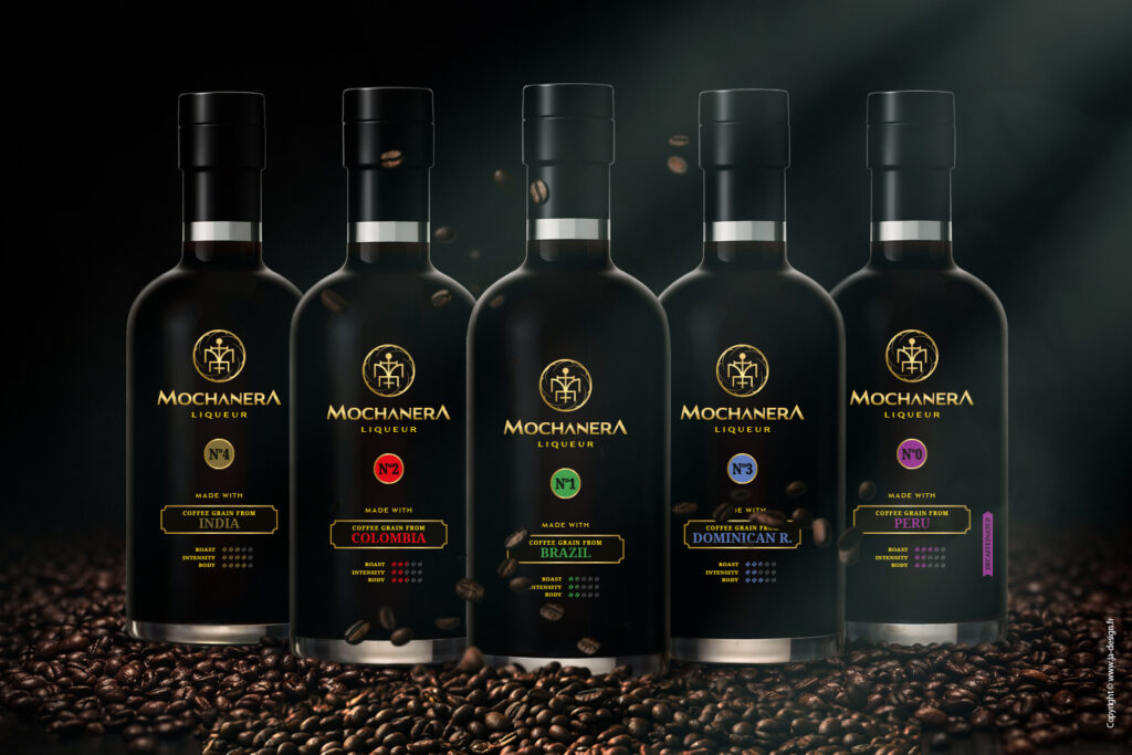gamme liqueur Mochanera design etiquette spiritueux